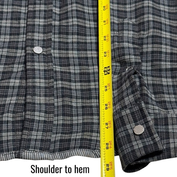 Armani Exchange Plaid Studded Long Sleeve Buttonup Rodeo Rocker Grunge XS - Picture 11 of 11